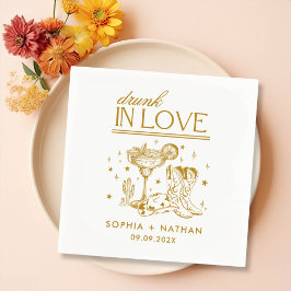 Betrunken in der Liebe Personalisiert Cowgirl Hoch Serviette