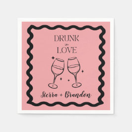Betrunken in der Liebe Personalisiert Hochzeit Ros Serviette