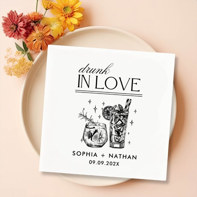 Betrunken in der Liebe Personalisierte Weingläser  Serviette (Von Creator hochgeladen)