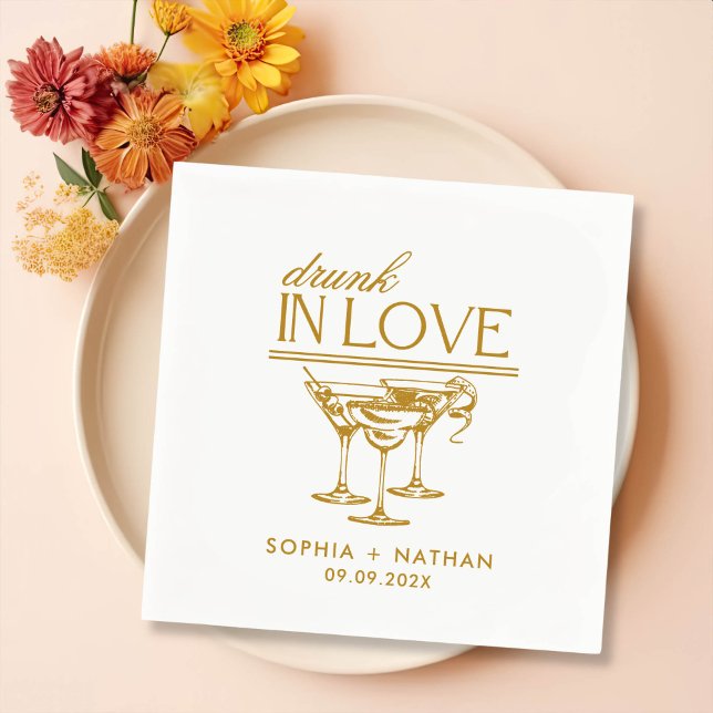 Betrunken in der Liebe Personalisierte Weingläser  Serviette (Von Creator hochgeladen)