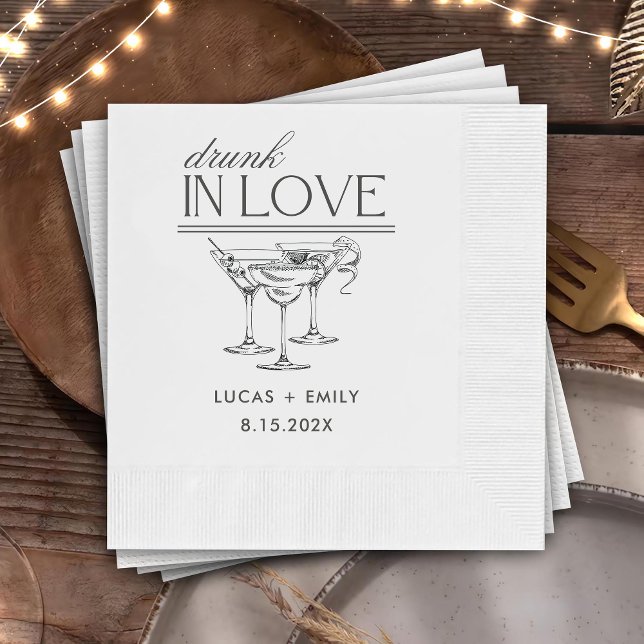 Betrunken in der Liebe Personalisierte Weingläser  Serviette (Von Creator hochgeladen)