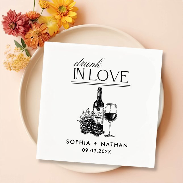 Betrunken in der Liebe Personalisierter Cocktail H Serviette (Von Creator hochgeladen)
