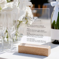Betrunken in der Liebe Wedding Bar Menu akrobatisc