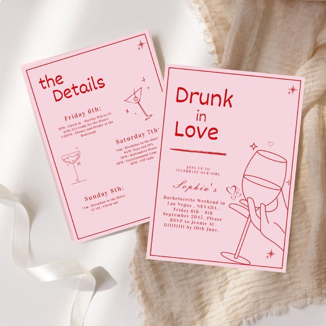 Betrunken in Liebe Bachelorette Einladung (Von Creator hochgeladen)