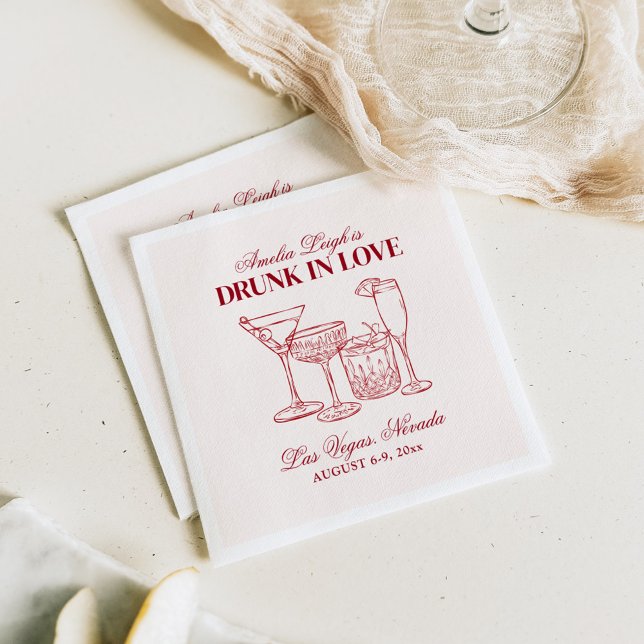 Betrunken in Liebe Cocktails Bachelorette Wochenen Serviette (Von Creator hochgeladen)