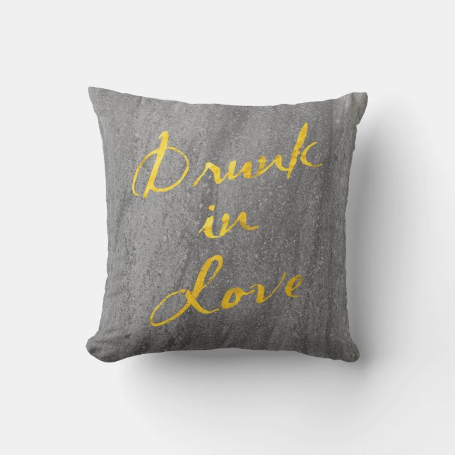 Betrunken in Liebe Gold & Granit Außenkissen Kissen (Vorderseite)