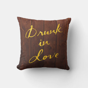 Betrunken in Liebe Gold & Holz Außenkissen Kissen Für Draußen