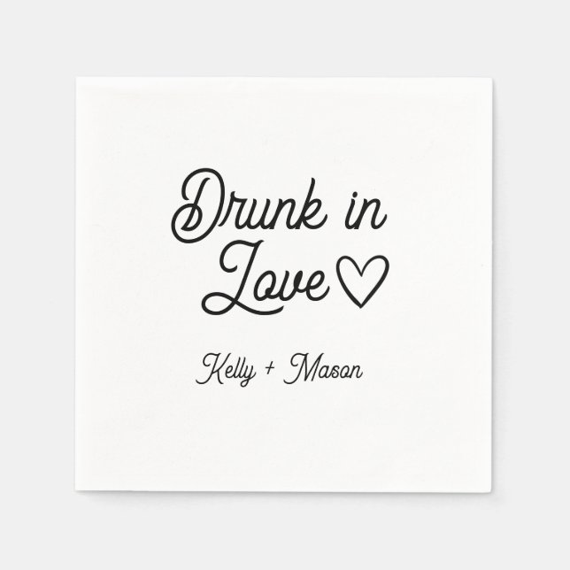 Betrunken in Liebe | Hochzeitsempfang - Cocktail Serviette (Vorderseite)