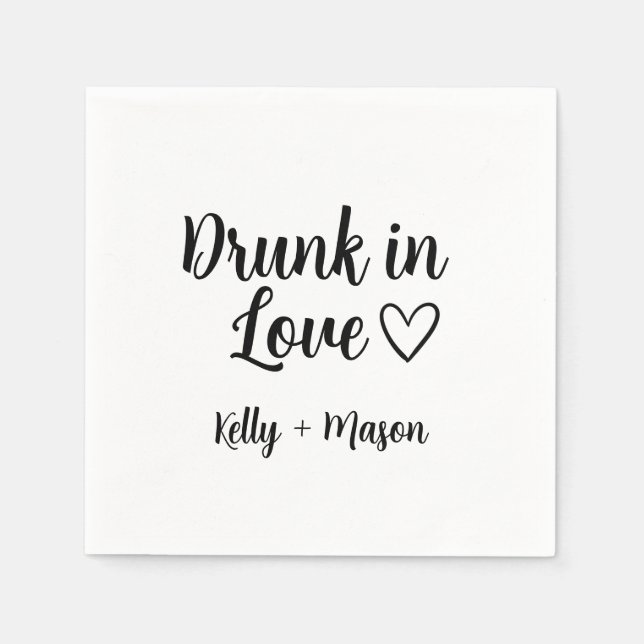 Betrunken in Liebe | Hochzeitsempfang - Cocktail Serviette (Vorderseite)