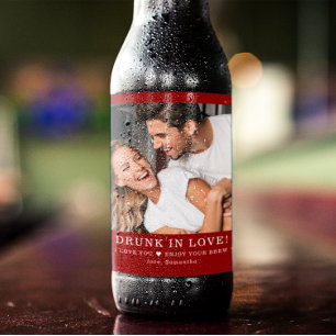 Betrunken in Liebe   Valentines Foto Bierflaschenetikett
