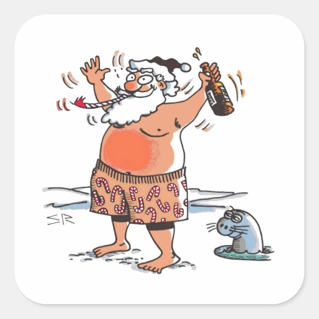 Betrunkene Aufkleber für den Santa (Vorderseite)