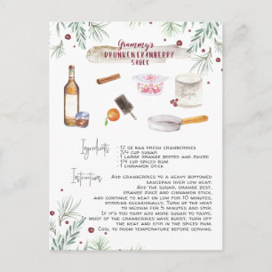 Betrunkene Cranberry-Sauce-Rezept   Feiertag Postkarte