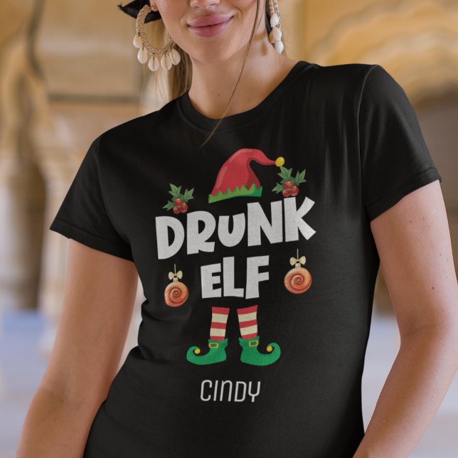 Betrunkene Elternfamilie passend Weihnachtsnamen T T-Shirt (Von Creator hochgeladen)