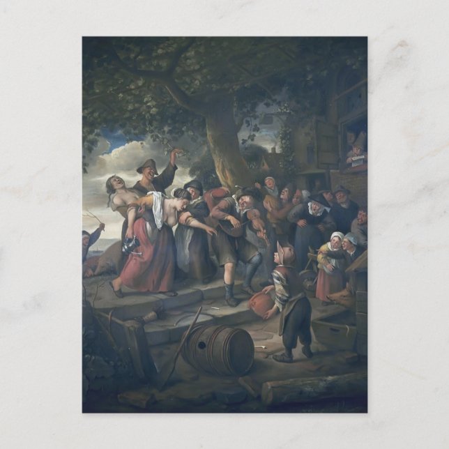 Betrunkene Frau von Jan Steen Postkarte (Vorderseite)