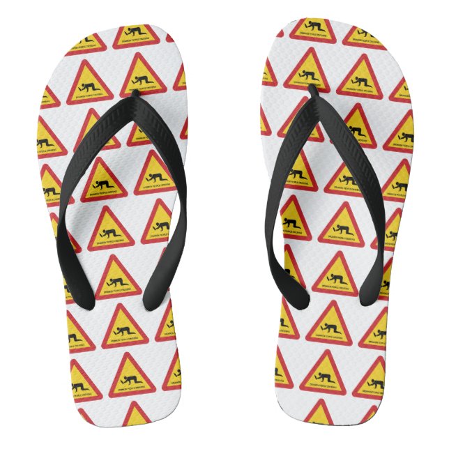 BETRUNKENE LEUTE-KREUZENVERKEHRSZEICHEN FLIP FLOPS (Fußbett)
