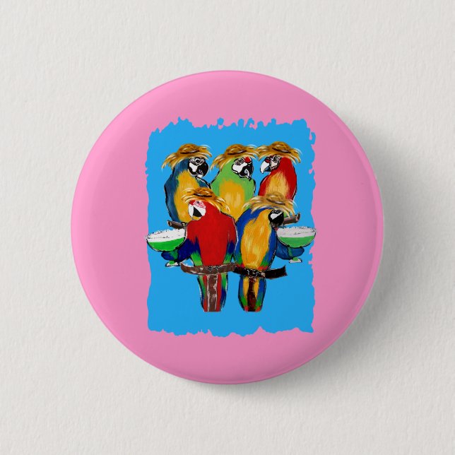 Betrunkene Papageien Button (Vorderseite)