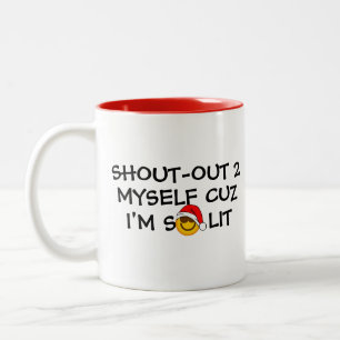 Betrunkene Santa Emoji-Kaffee-Tasse - Cooler Zwei- Zweifarbige Tasse