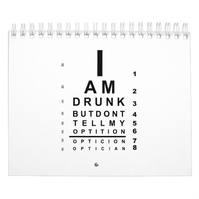 betrunkene Sehkurve Kalender (Titelbild)