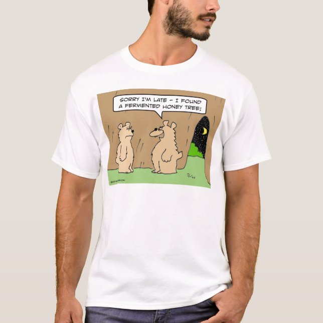 betrunkener Bär gegorener Honigbaum T-Shirt (Vorderseite)