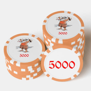 Betrunkener Poker-Chip Santa orange 5000 Pokerchips