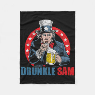 Betrunkener Sam Lustiger 4. Juli Onkel Sam Usa Bie Fleecedecke