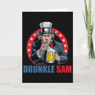 Betrunkener Sam Lustiger 4. Juli Onkel Sam USA Bie Karte