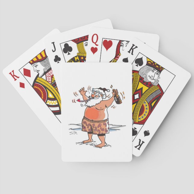 Betrunkener Santa Poker Spielkarten (Rückseite)
