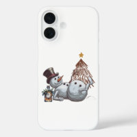 Betrunkener Schneemann mit einer Flasche Whiskey.