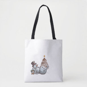 Betrunkener Schneemann mit einer Flasche Whiskey. Tasche