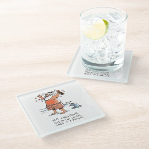 Betrunkener Untersetzer aus Santa Clear Glas