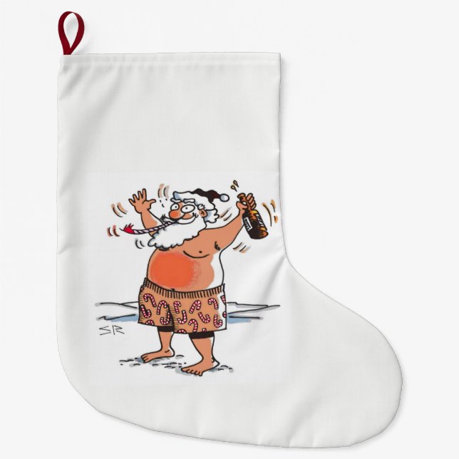 Betrunkener Weihnachts-Strumpf groß Großer Weihnachtsstrumpf (Vorderseite)