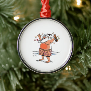 Betrunkener Weihnachtsmann Premium-Ornament Ornament Aus Metall