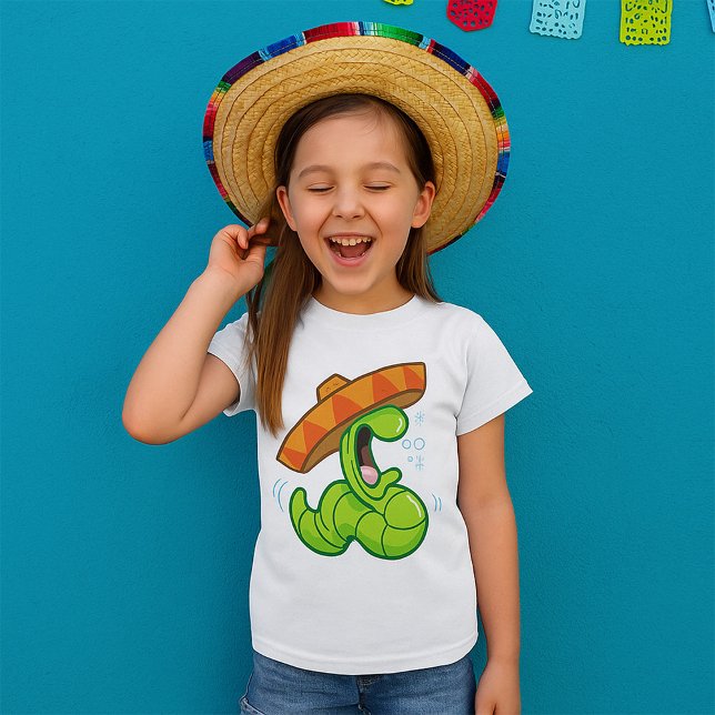 Betrunkener Wurm mit Sombrero-Party T-Shirt (Von Creator hochgeladen)