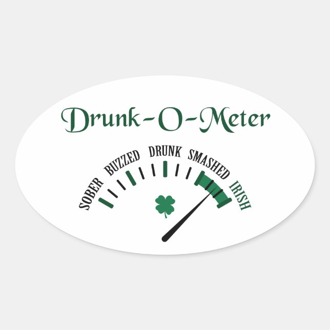 Betrunkener Zähler Ovaler Aufkleber (Vorderseite)