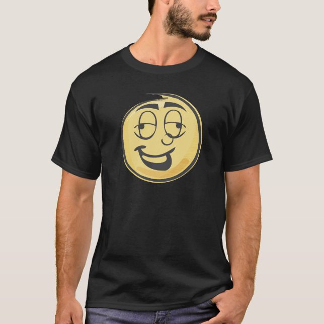 Betrunkenes Retro Emoji T-Shirt (Vorderseite)