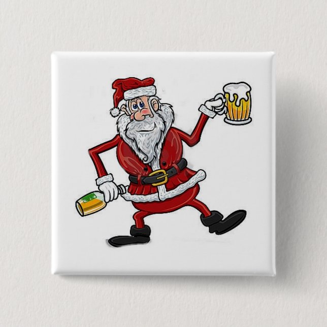 BETRUNKENES SANTA-ABZEICHEN UND/ODER -TASTE BUTTON (Vorderseite)