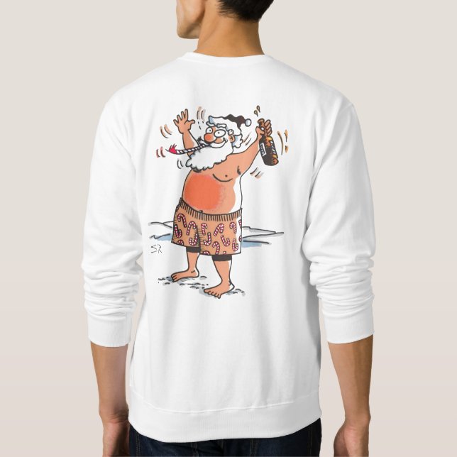 Betrunkenes Santa White Sweatshirt zurück (Rückseite)