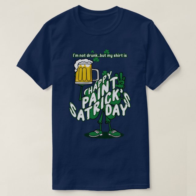 Betrunkenes TShirt St. Patricks Day-Kleeblatt (Design vorne)