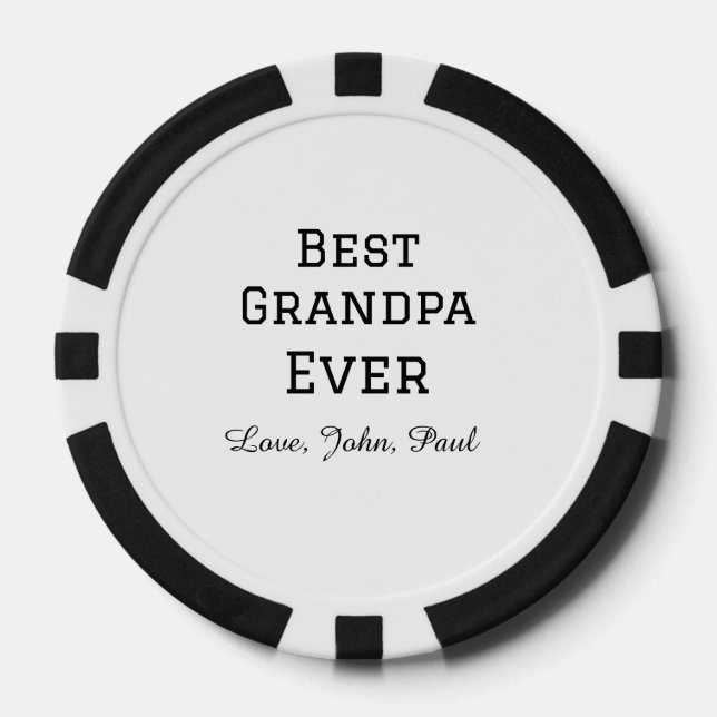 Bets Opa je Großvater gibt einfachen Namen Pokerchips (Vorderseite)