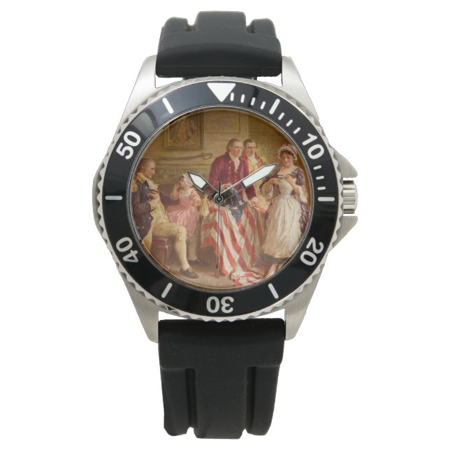 Betsy Ross, 1777 (American History) (USA Patriot) Armbanduhr (Vorderseite)