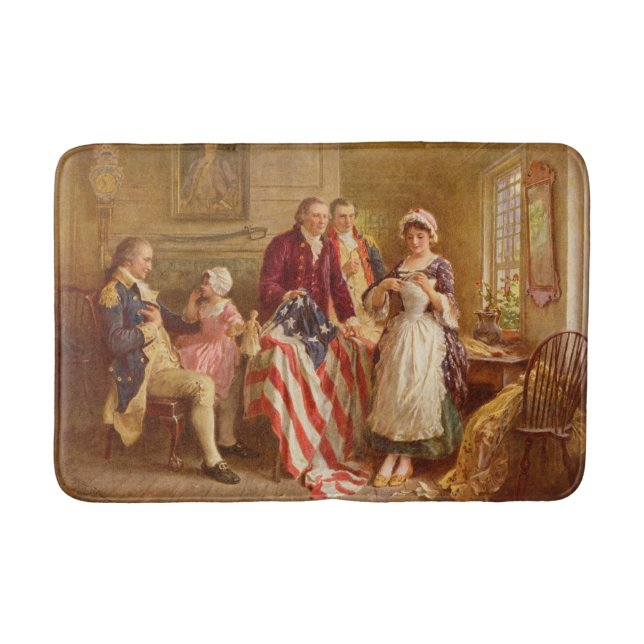 Betsy Ross, 1777 (American History) (USA Patriot) Badematte (Vorderseite)
