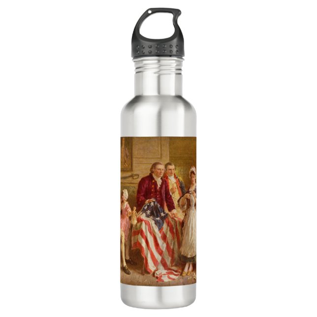Betsy Ross, 1777 (American History) (USA Patriot) Edelstahlflasche (Vorderseite)