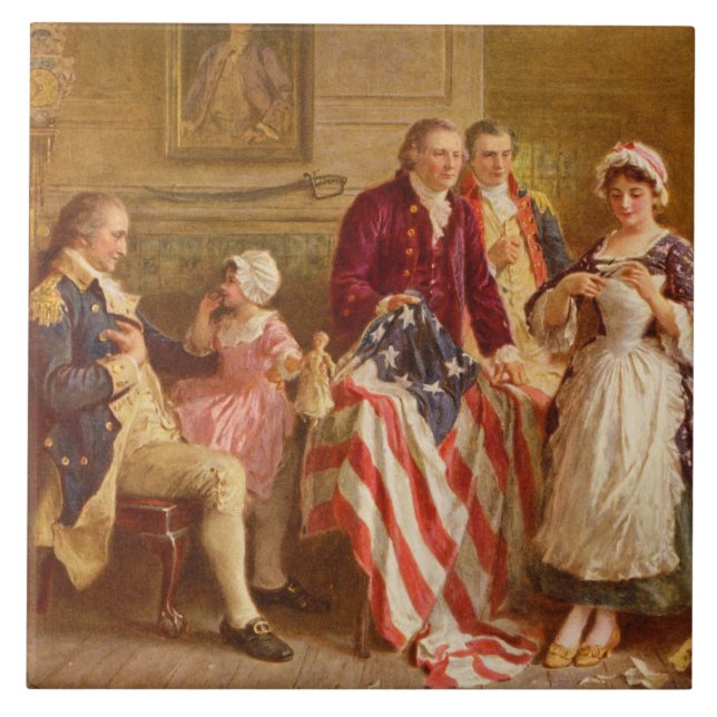 Betsy Ross, 1777 (American History) (USA Patriot) Fliese (Vorderseite)