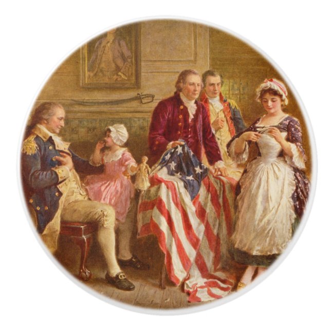 Betsy Ross, 1777 (American History) (USA Patriot) Keramikknauf (Vorderseite)