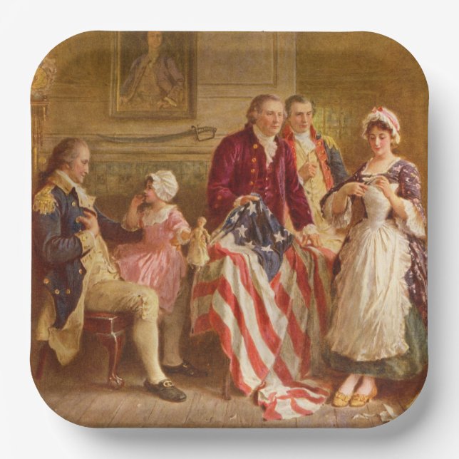 Betsy Ross, 1777 (American History) (USA Patriot) Pappteller (Vorderseite)