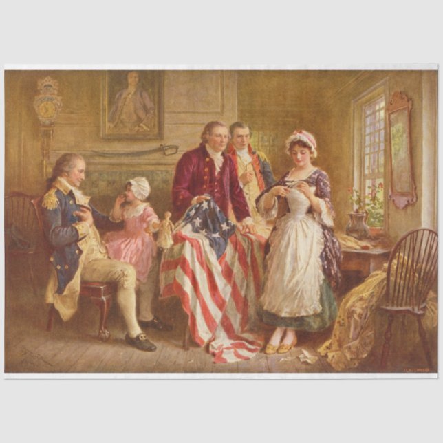Betsy Ross, 1777 (American History) (USA Patriot) Seidenpapier (Vorderseite)