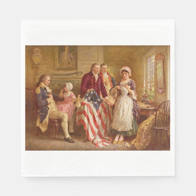 Betsy Ross, 1777 (American History) (USA Patriot) Serviette (Vorderseite)