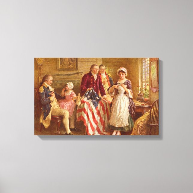 Betsy Ross 1777 von Jean Leon Gerome Ferris Leinwa Leinwanddruck (Vorderseite)
