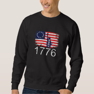 Betsy Ross 4. Juli American Flag 1776 Retro Sweatshirt