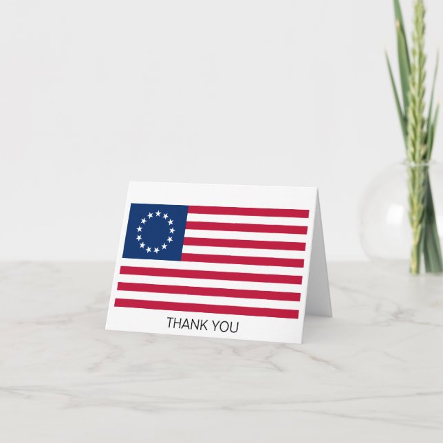 Betsy Ross American Flag Dankeskarte (Vorderseite)